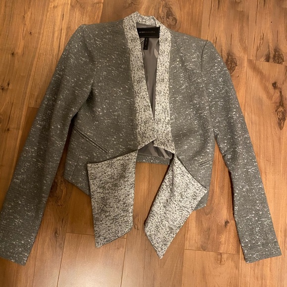 Bcbgmaxazria grey gray tweed candice blazer jacket - Picture 4 of 8